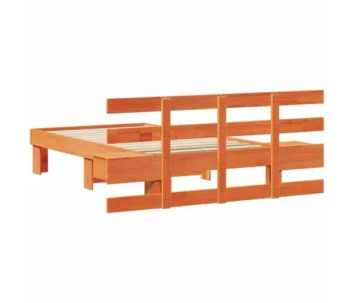 Gultas Rāmis Vaska Brūna 90 X 190 Cm Masīvkoka Priede Vidaxl