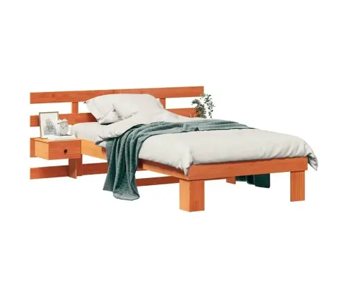 Gultas Rāmis Vaska Brūna 90 X 190 Cm Masīvkoka Priede Vidaxl