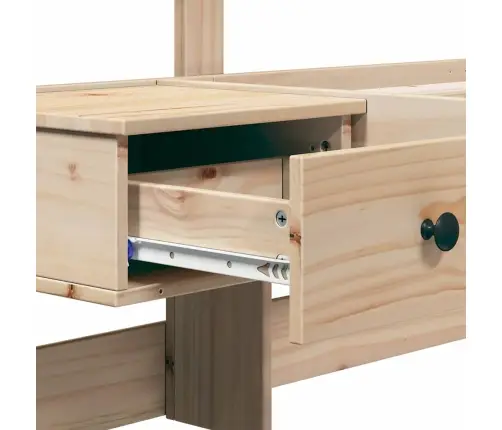 Gultas Rāmis Ar Atvilktni Ar Galvas Klāju Brūna 75 X 190 Cm Masīvkoka Priede Vidaxl