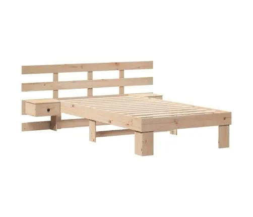 Gultas Rāmis Ar Atvilktni Ar Galvas Klāju Brūna 75 X 190 Cm Masīvkoka Priede Vidaxl