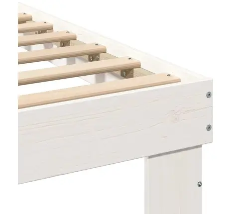 Gultas Rāmis Ar Atvilktni Ar Galvas Klāju Balts 75 X 190 Cm Masīvkoka Priede Vidaxl