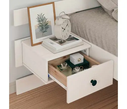 Gultas Rāmis Ar Atvilktni Ar Galvas Klāju Balts 75 X 190 Cm Masīvkoka Priede Vidaxl