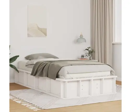 Gultas Rāmis Balts 75 X 190 Cm Ciets Priedes Koks Vidaxl