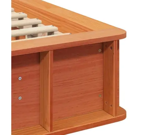 Gultas Rāmis Vaks Brūns 75 X 190 Cm Ciets Priedes Koks Vidaxl