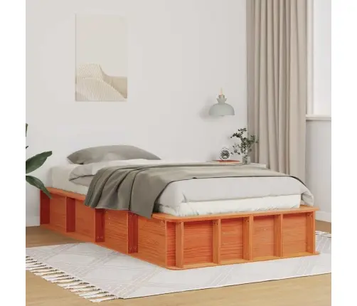 Gultas Rāmis Vaks Brūns 75 X 190 Cm Ciets Priedes Koks Vidaxl