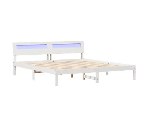 Gultas Rāmis Balts 180 X 200 Cm Masīvkoka Priede Vidaxl