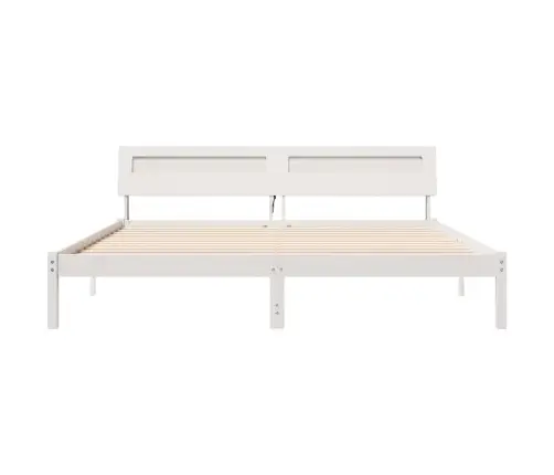 Gultas Rāmis Balts 180 X 200 Cm Masīvkoka Priede Vidaxl