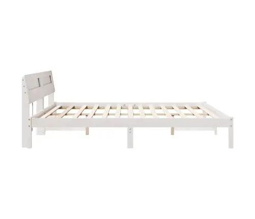 Gultas Rāmis Balts 180 X 200 Cm Masīvkoka Priede Vidaxl