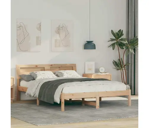 Gultas Rāmis Brūna 140 X 190 Cm Masīvkoka Priede Vidaxl