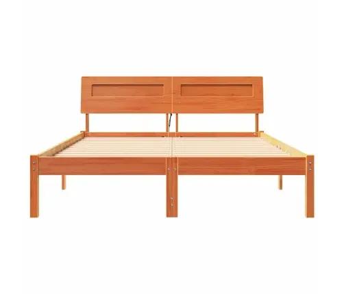 Gultas Rāmis Vaska Brūna 140 X 190 Cm Masīvkoka Priede Vidaxl