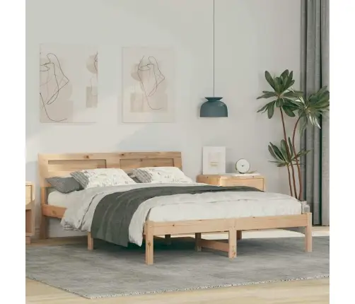 Gultas Rāmis Brūna 135 X 190 Cm Masīvkoka Priede Vidaxl