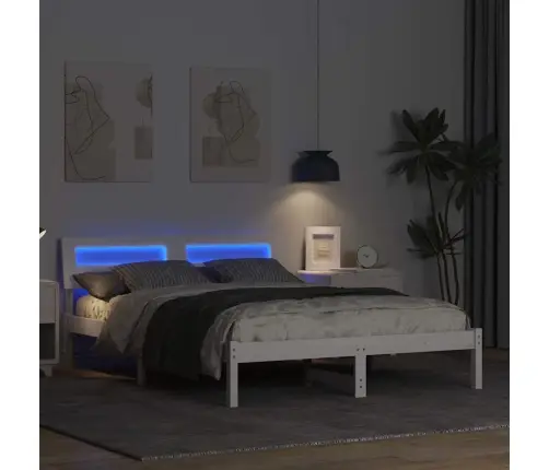 Lovos Rėmas Balta 135 X 190 Cm Kietos Pušies Mediena