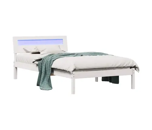 Lovos Rėmas Su Galvūgalio Balta 90 X 190 Cm Pušies Masyvas Lovos Rėmas Su Galvūgalio Balta 90 X 190 Cm Pušies Masyvas