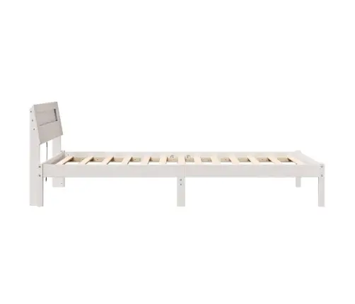 Lovos Rėmas Su Galvūgalio Balta 90 X 190 Cm Pušies Masyvas Lovos Rėmas Su Galvūgalio Balta 90 X 190 Cm Pušies Masyvas