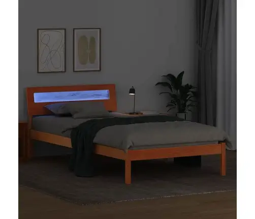 Gultas Rāmis Vaska Brūna 90 X 190 Cm Priežu Koks Vidaxl