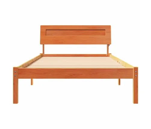 Gultas Rāmis Vaska Brūna 90 X 190 Cm Priežu Koks Vidaxl