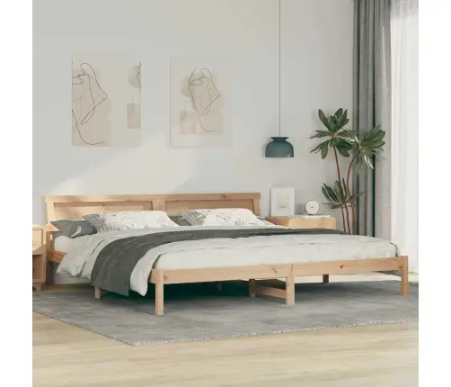 Gultas Rāmis Brūna 180 X 200 Cm Masīvkoka Priede Vidaxl