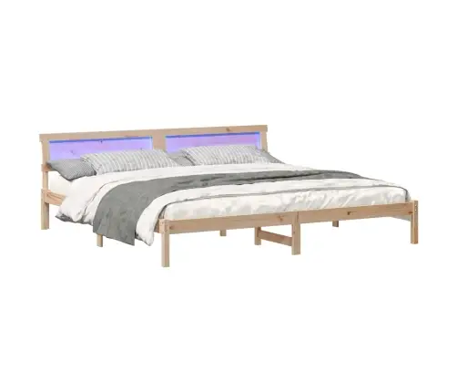 Gultas Rāmis Brūna 180 X 200 Cm Masīvkoka Priede Vidaxl