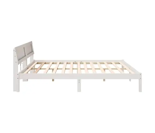 Voodi Raam Peaga Valge 180 X 200 Cm Tahke Mänd