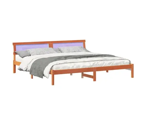 Gultas Rāmis Vaska Brūna 180 X 200 Cm Masīvkoka Priede Vidaxl