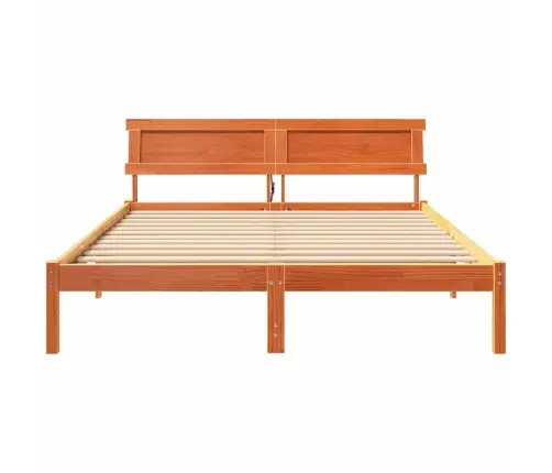 Gultas Rāmis Vaska Brūna 160 X 200 Cm Priežu Koks Vidaxl