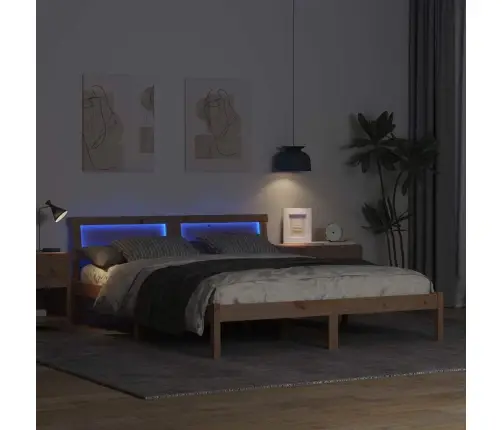 Gultas Rāmis Brūna 150 X 200 Cm Priežu Koks Vidaxl