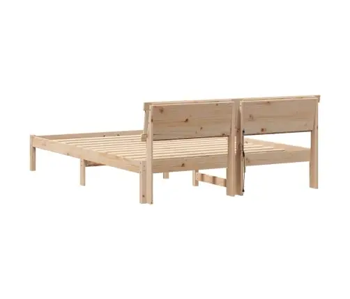Gultas Rāmis Brūna 150 X 200 Cm Priežu Koks Vidaxl