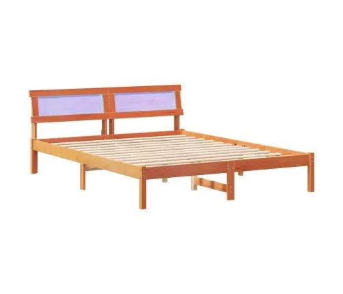 Gultas Rāmis Vaska Brūna 140 X 200 Cm Priežu Koks Vidaxl