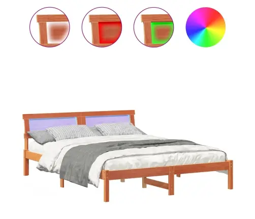 Lovos Rėmas Vaško Ruda 140 X 200 Cm Kietos Pušies Mediena