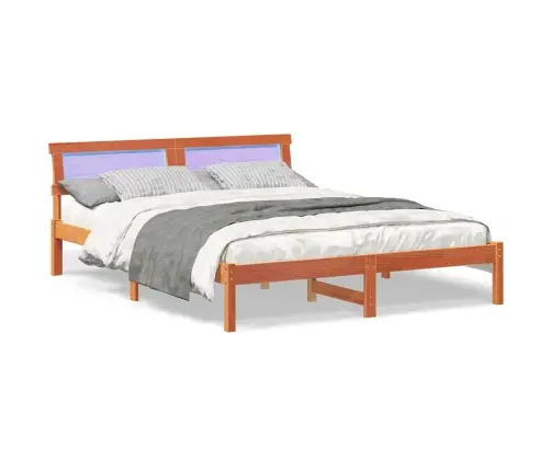 Gultas Rāmis Vaska Brūna 140 X 200 Cm Priežu Koks Vidaxl