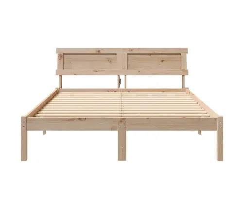 Voodi Raam Peaga Pruun 120 X 200 Cm Tahke Mänd