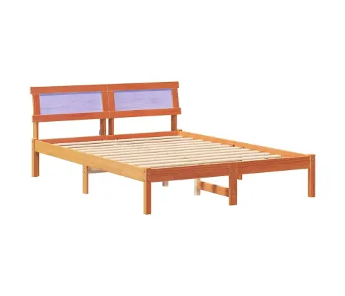 Gultas Rāmis Vaska Brūna 120 X 200 Cm Masīvkoka Priede Vidaxl