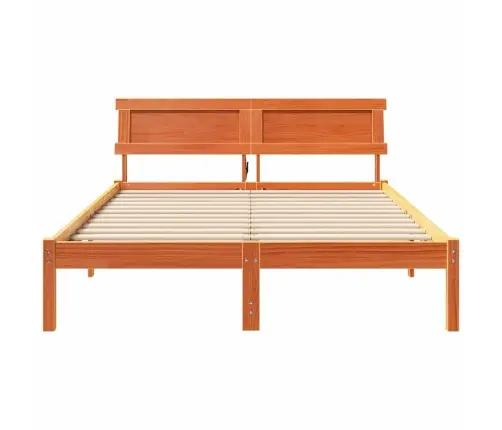 Gultas Rāmis Vaska Brūna 120 X 200 Cm Masīvkoka Priede Vidaxl