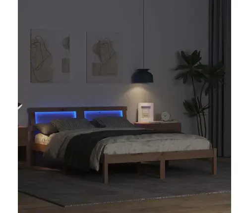 Gultas Rāmis Brūna 140 X 190 Cm Priežu Koks Vidaxl