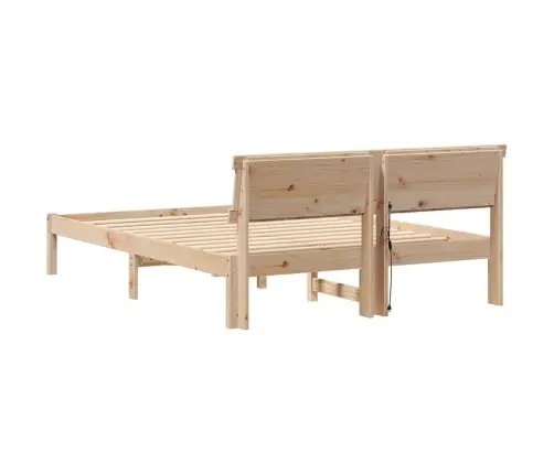 Gultas Rāmis Brūna 140 X 190 Cm Priežu Koks Vidaxl