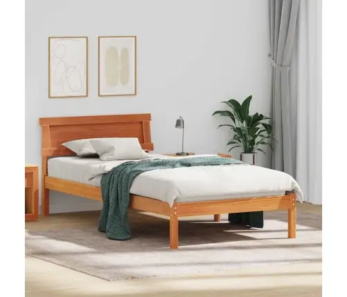 Gultas Rāmis Vaska Brūna 90 X 190 Cm Priežu Koks Vidaxl