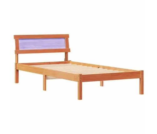 Gultas Rāmis Vaska Brūna 90 X 190 Cm Priežu Koks Vidaxl