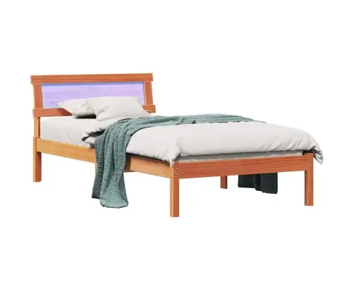 Gultas Rāmis Vaska Brūna 90 X 190 Cm Priežu Koks Vidaxl