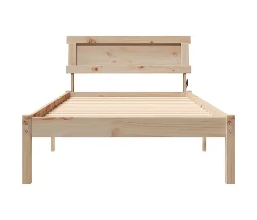 Gultas Rāmis Brūna 75 X 190 Cm Masīvkoka Priede Vidaxl