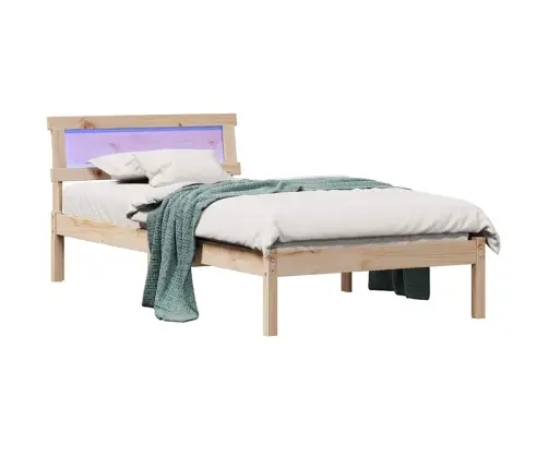 Gultas Rāmis Brūna 75 X 190 Cm Masīvkoka Priede Vidaxl