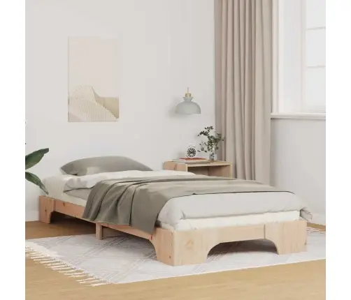 Grīdas Gultas Rāmis Brūna 90 X 210 Cm Priedes Masīvkoks Vidaxl