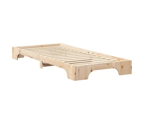 Grīdas Gultas Rāmis Brūna 90 X 210 Cm Priedes Masīvkoks Vidaxl