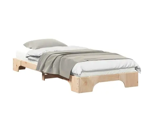 Grīdas Gultas Rāmis Brūna 90 X 210 Cm Priedes Masīvkoks Vidaxl