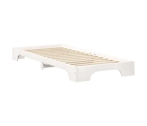 Grindų Lovos Rėmas Su Saugykla Balta 90 X 210 Cm Medis