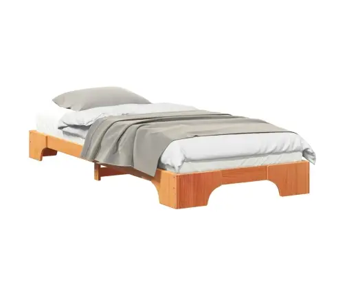 Grīdas Gultas Rāmis Ar Uzglabāšanu Brūna 90 X 210 Cm Koka Vidaxl