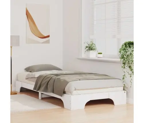 Grīdas Gultas Rāmis Ar Uzglabāšanu Balts 100 X 210 Cm Koka Vidaxl