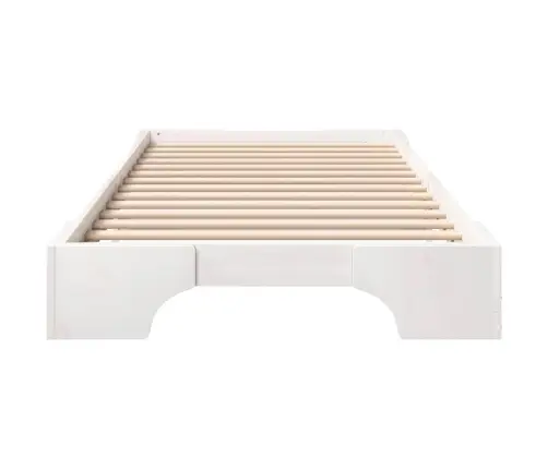 Grīdas Gultas Rāmis Ar Uzglabāšanu Balts 100 X 210 Cm Koka Vidaxl