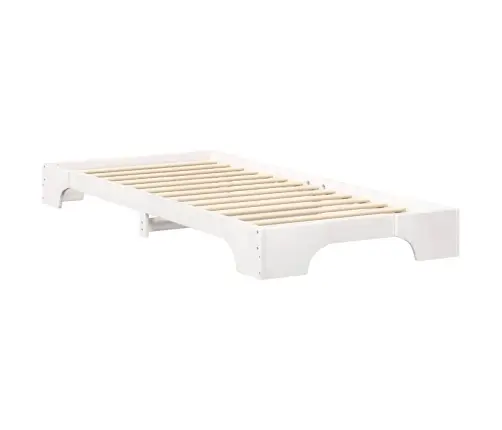 Grīdas Gultas Rāmis Ar Uzglabāšanu Balts 100 X 210 Cm Koka Vidaxl