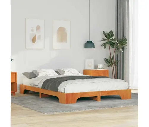 Voodi Raam Pruun 140 X 210 Cm Tahke Mänd