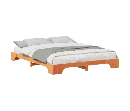 Grīdas Gultas Rāmis Ar Uzglabāšanu Brūna 160 X 210 Cm Masīvkoks Vidaxl